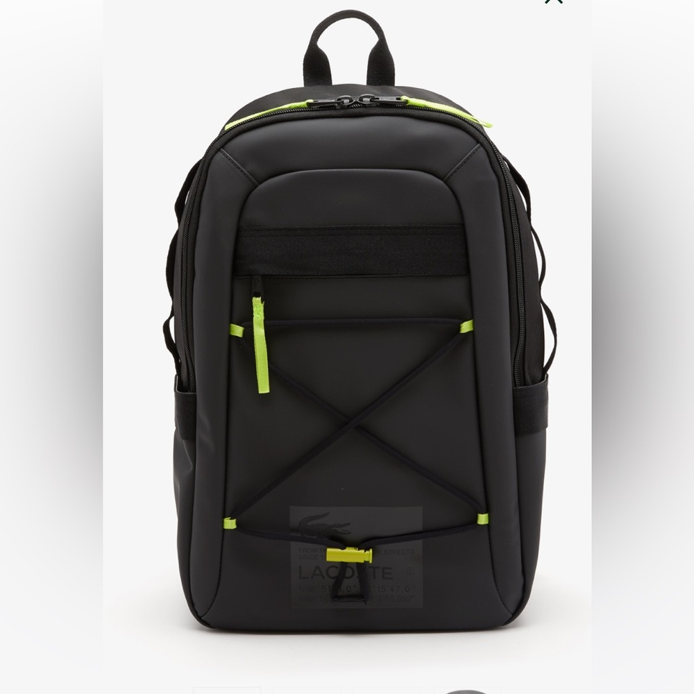LACOSTE ELASTICIZED CORD WATER-REPELLENT BACKPACK